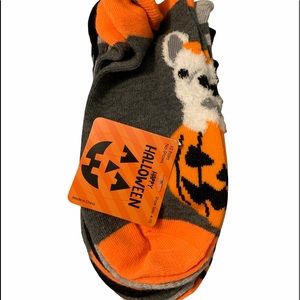 10PK Graphic Texture Happy Halloween Costume Dogs No-Show Socks.